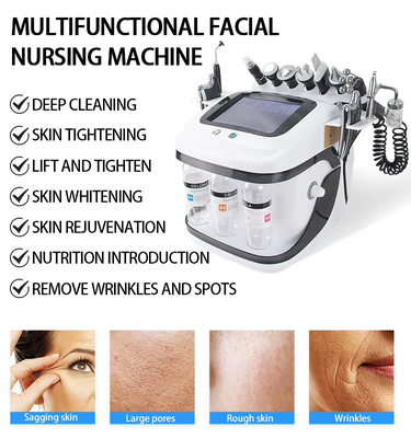 10 في 1 العناية بالبشرة والجمال العلاج الجلدي Hydra dermabrasion تنظيف الوجه متعدد الوظائف