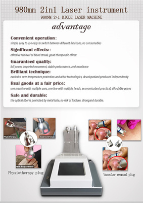 آلة تجميل لوجه محمولة بـ 2 In1 980nm لـ Diode Laser لـ إزالة الأوردة الوعائية في الوجه